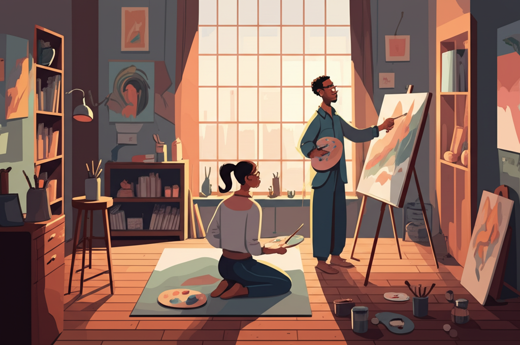 Artists collaborating